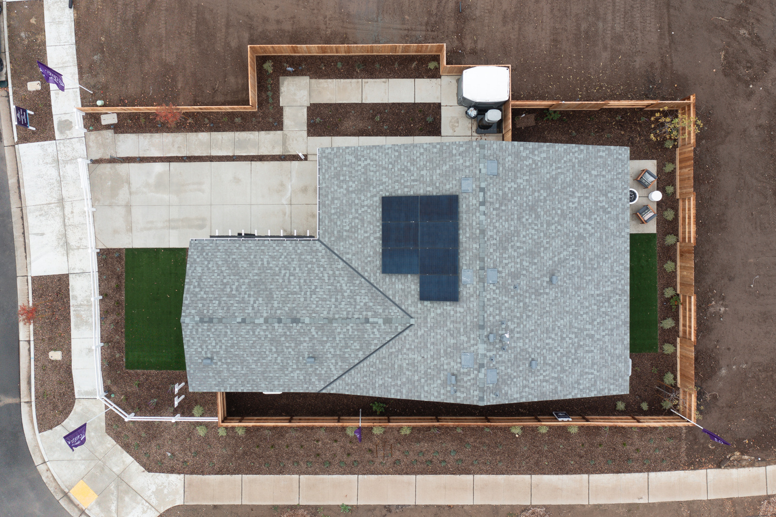 A house with a brick wall.