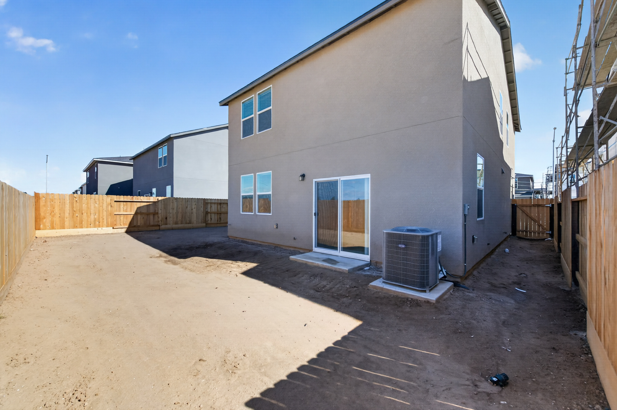 A building with a fence around it.