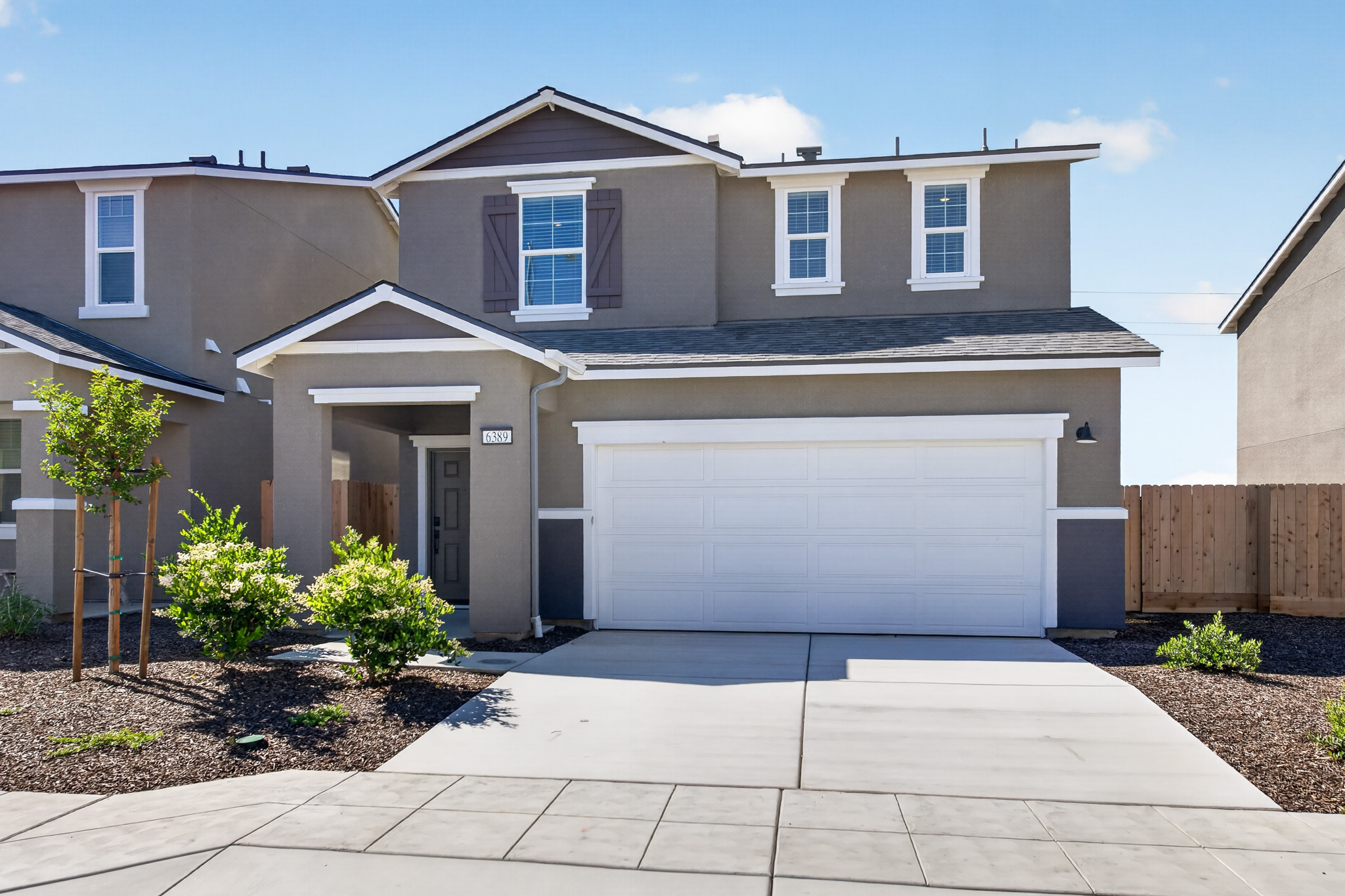 A house with a garage.