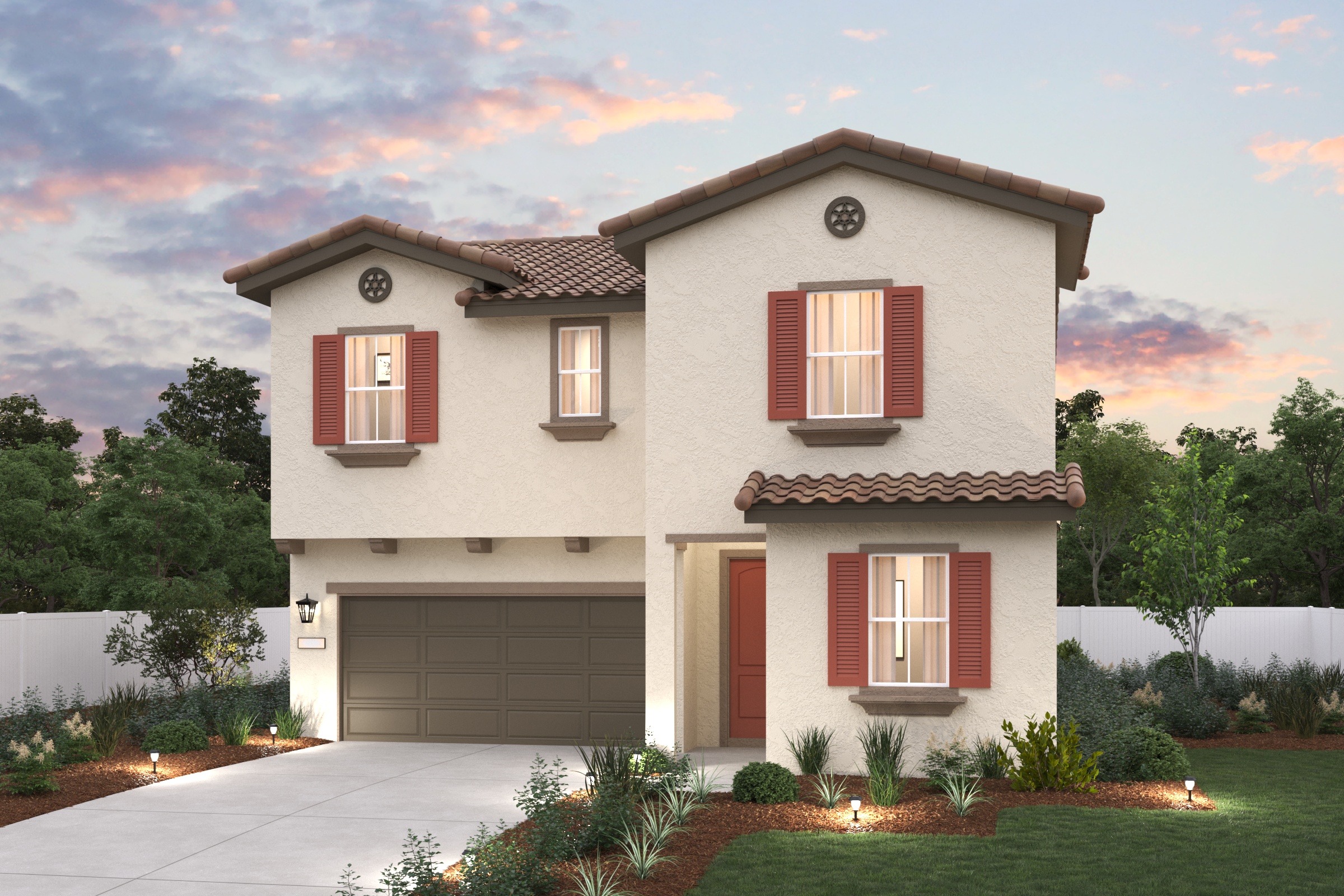 A house with a garage.