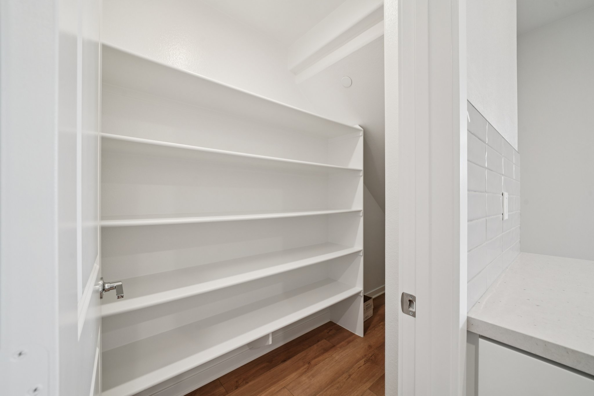 A white shelving unit.