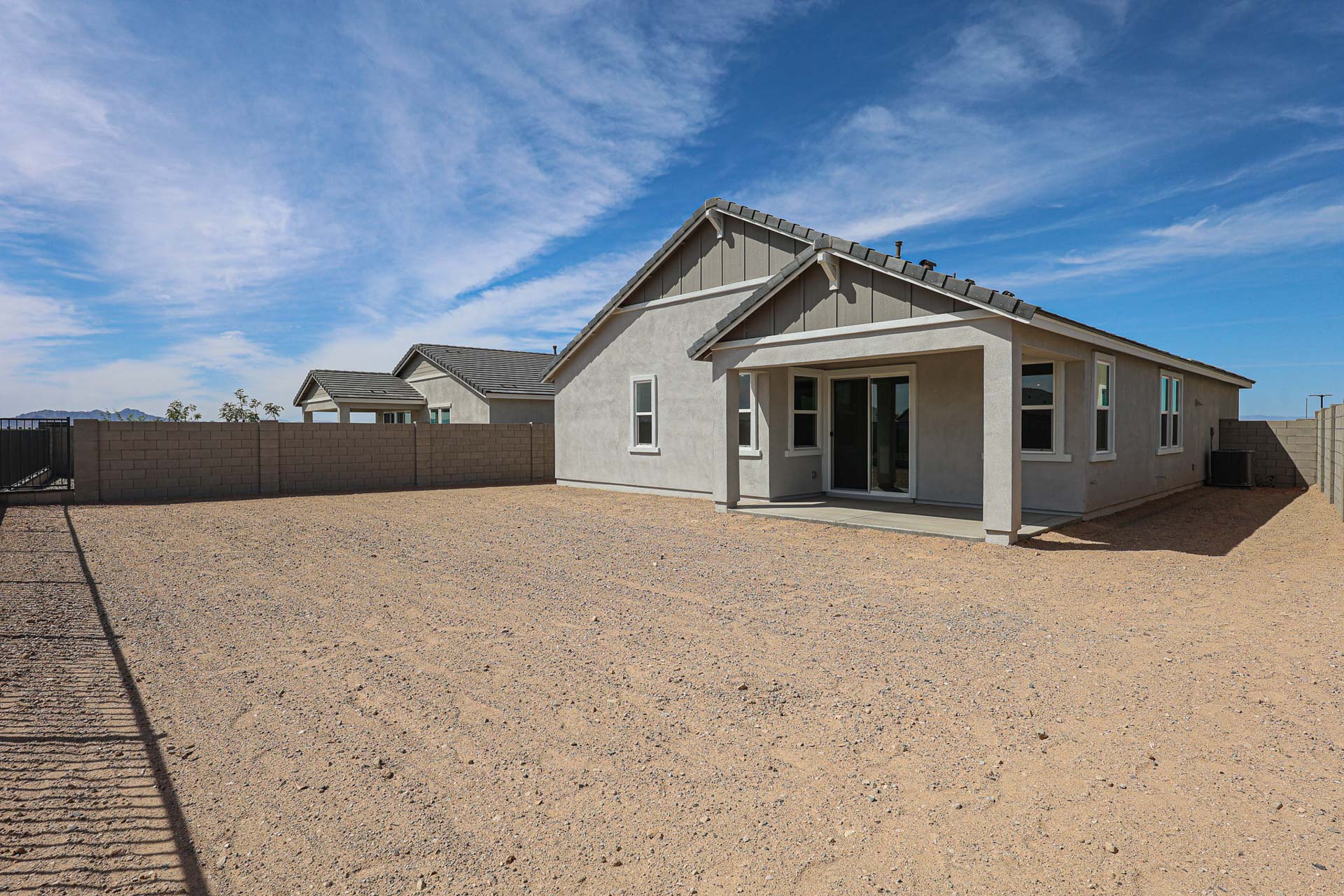A house with a fence around it.