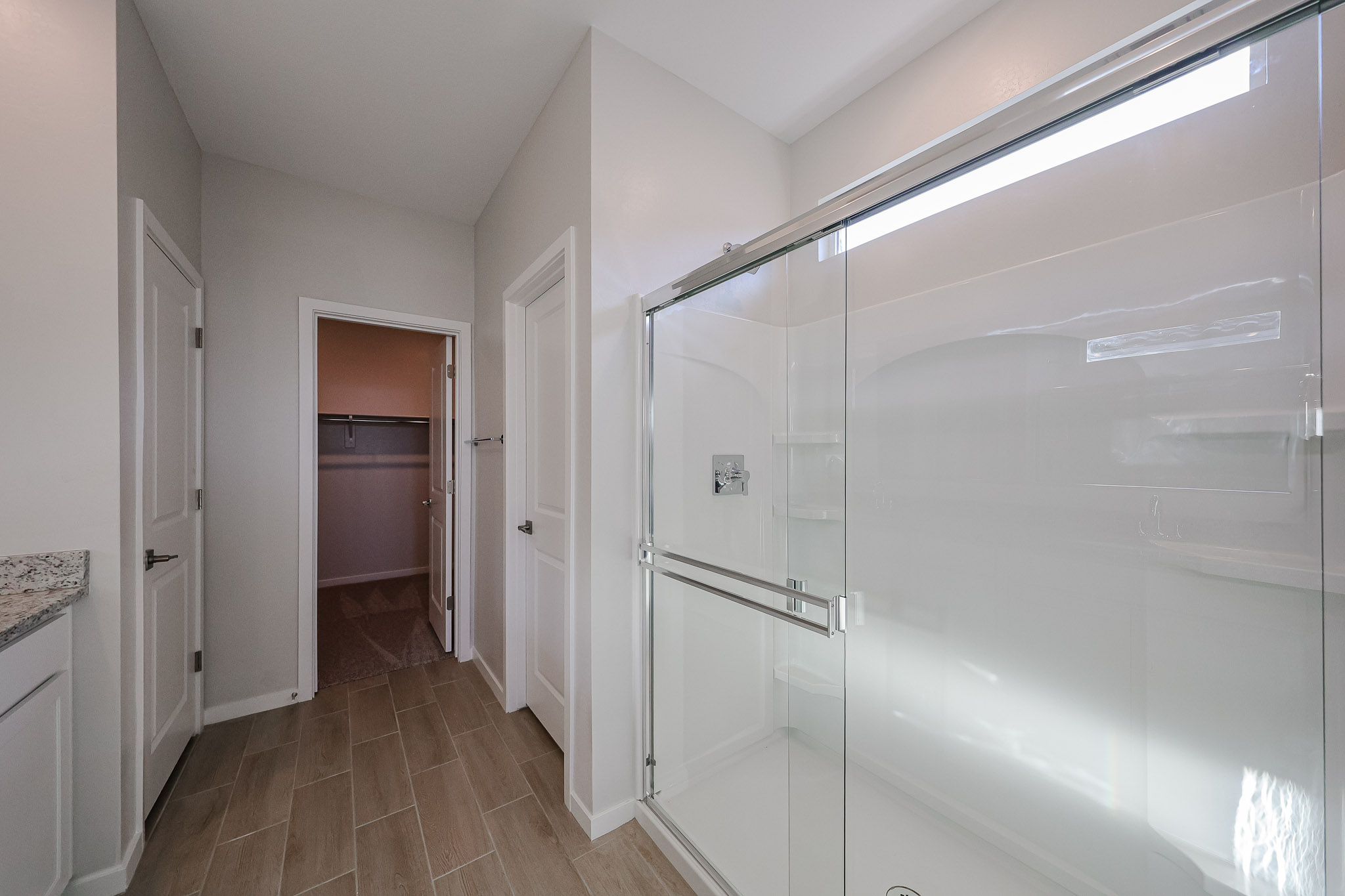 A room with white doors.