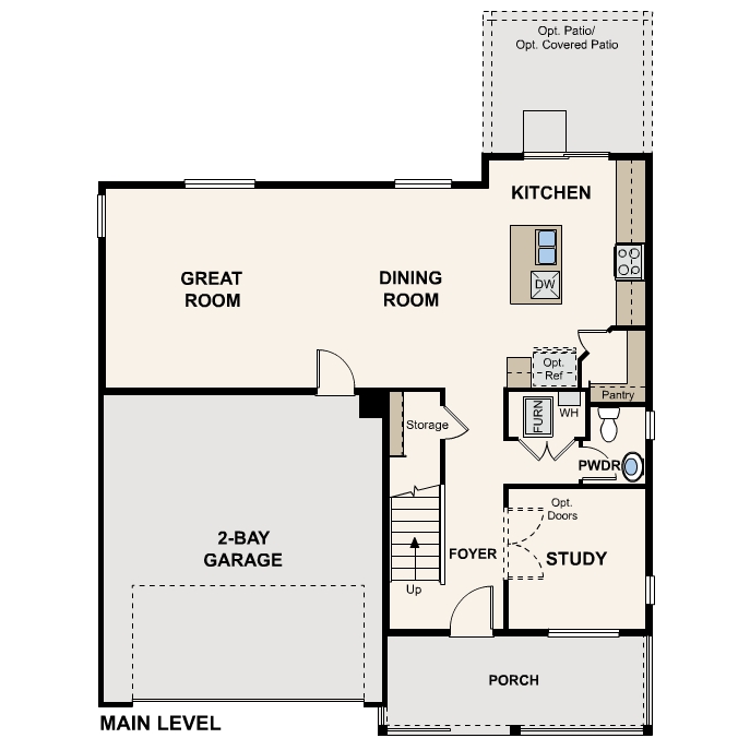 Diagram, engineering drawing. Ontario Floorplan Photo Main Level