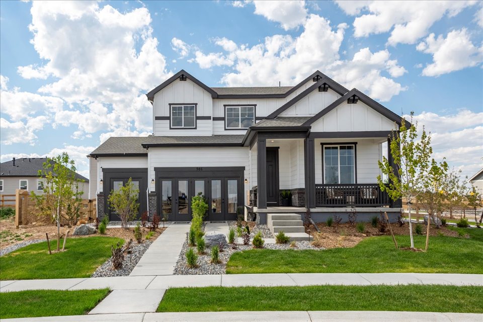 A house with a front yard.