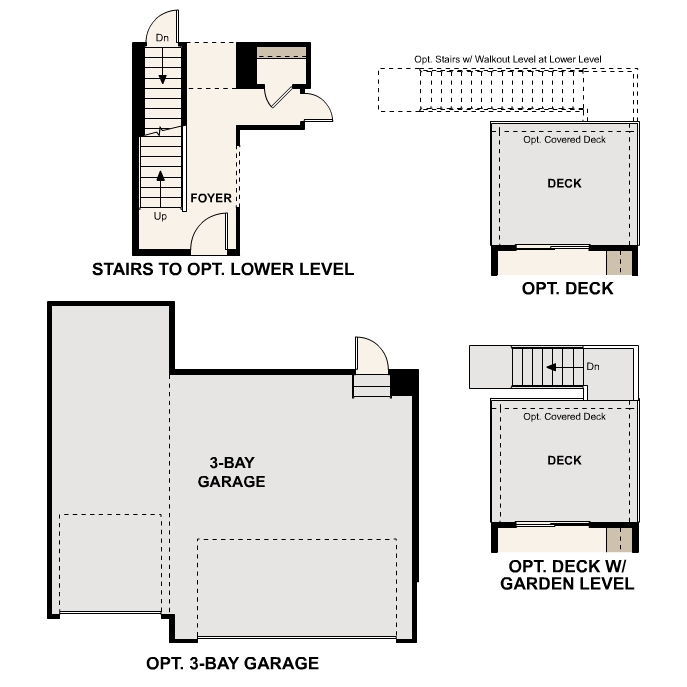 Diagram. Ontario Floorplan, Main Level Options