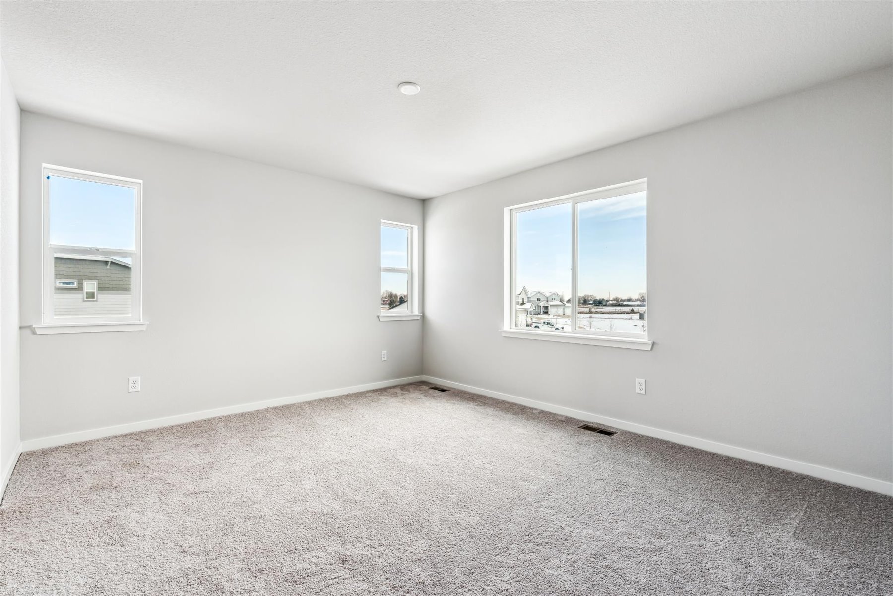 A room with windows.