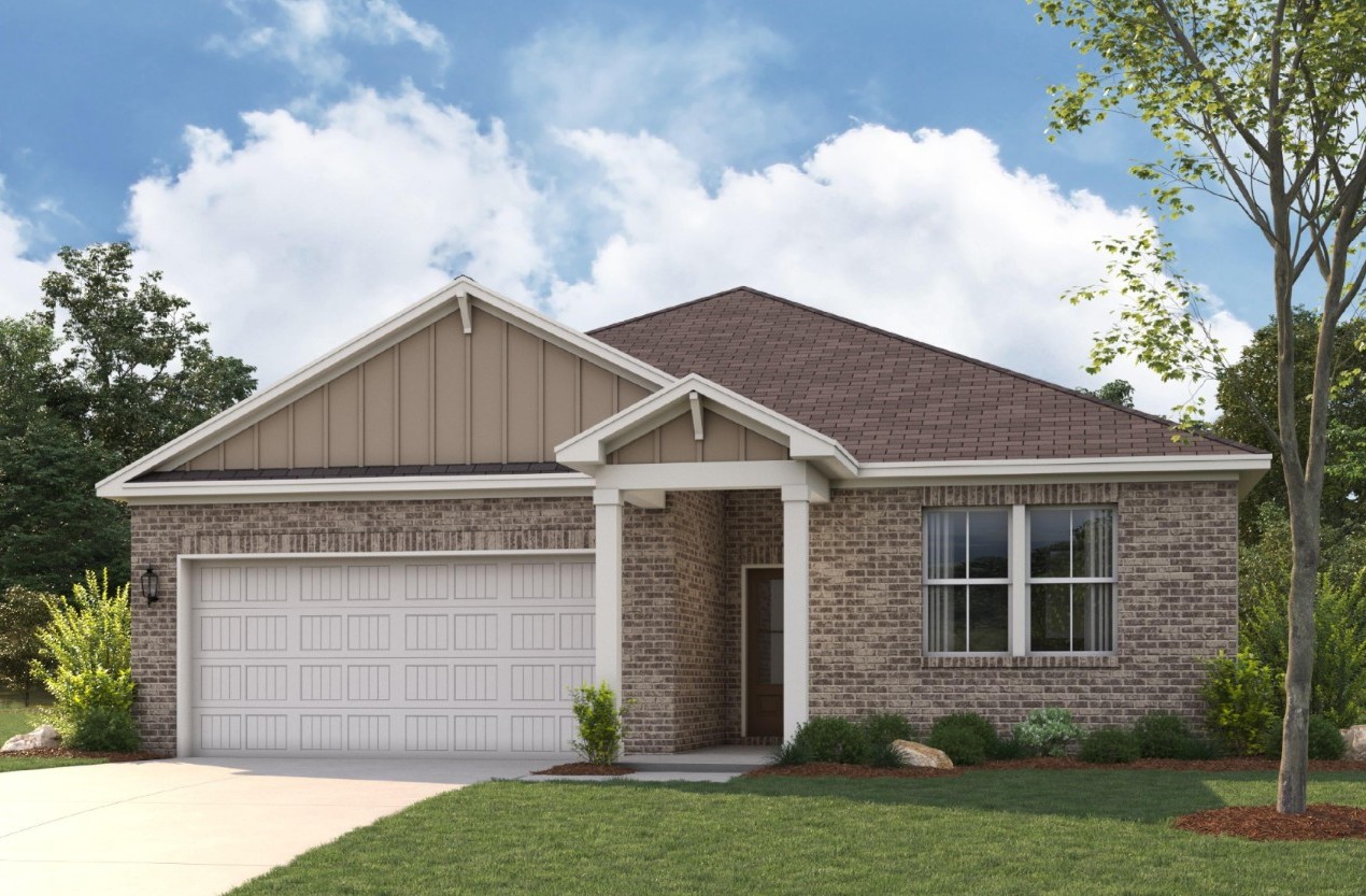 A house with a garage.