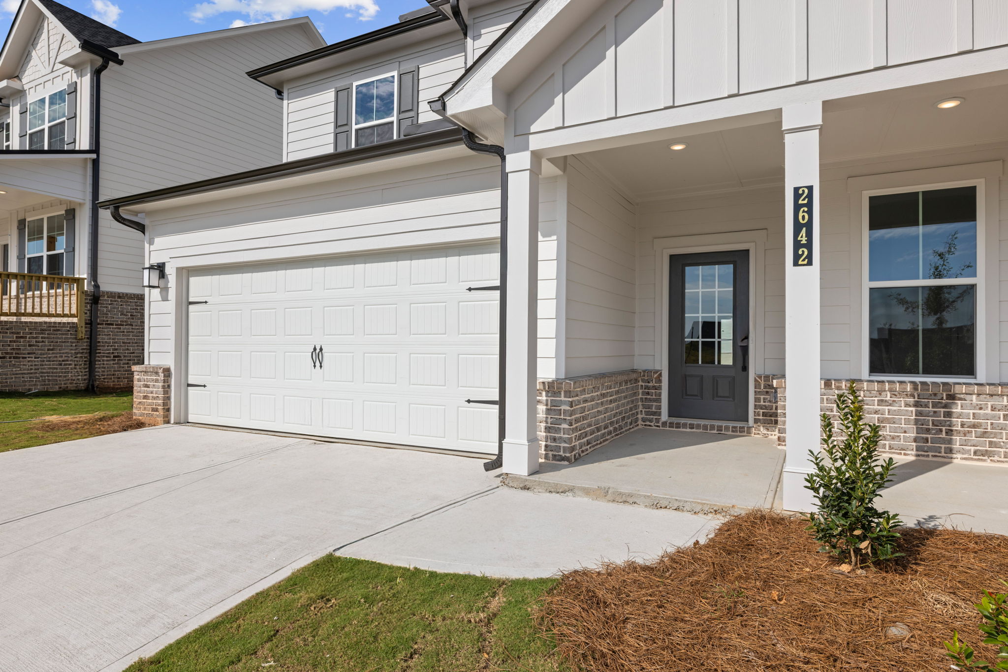 A house with a garage.