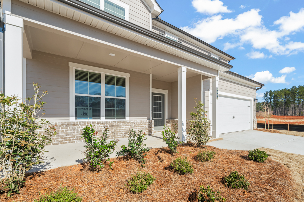 A house with a white roof.
