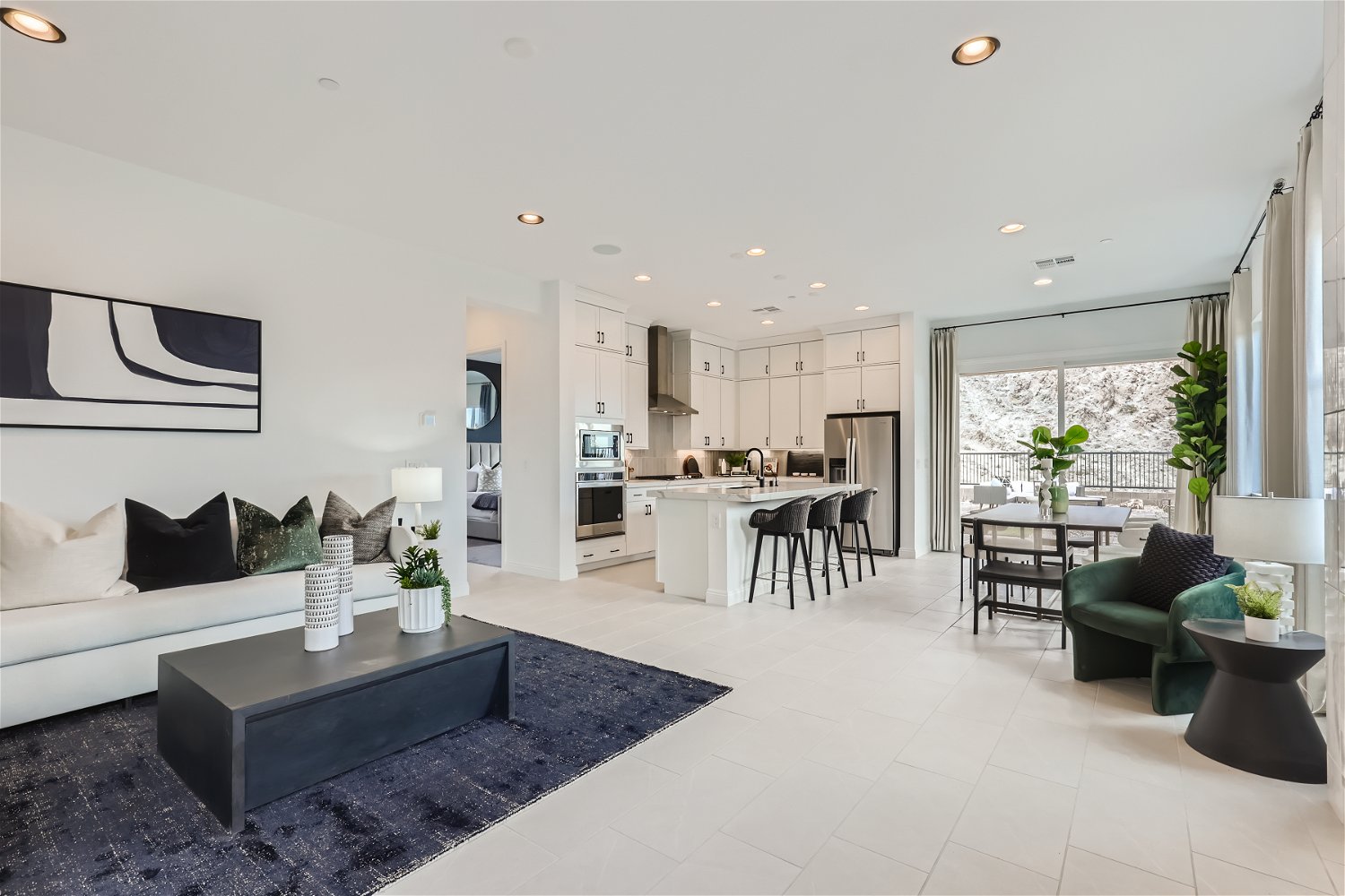 A modern looking living room.