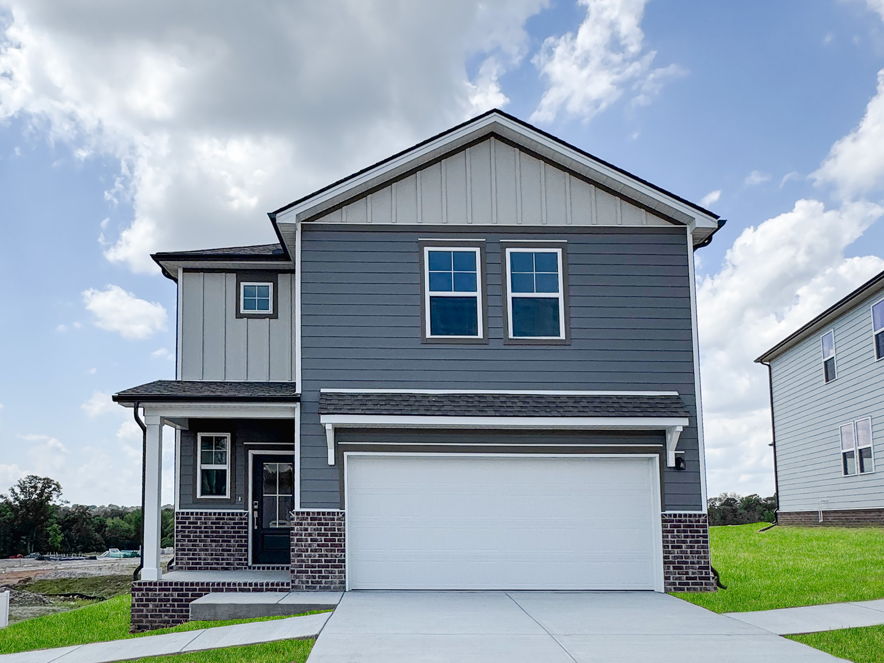 A house with a garage.