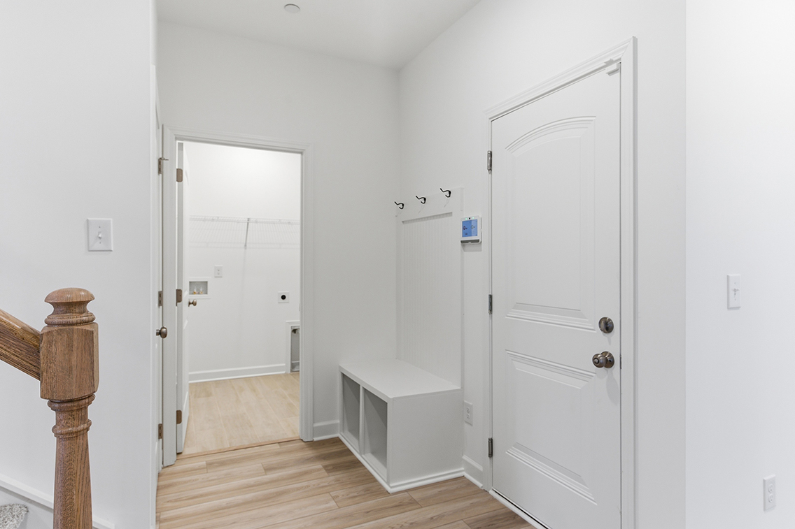 A room with white doors.