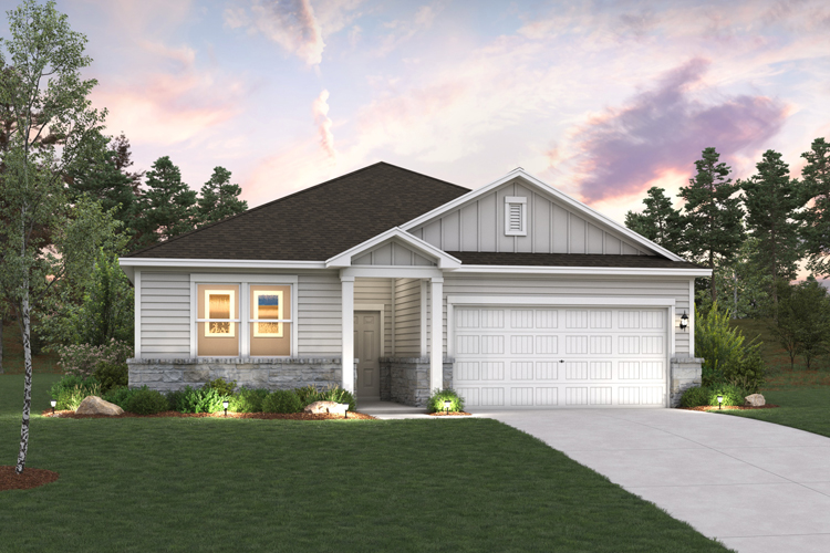 A house with a garage.