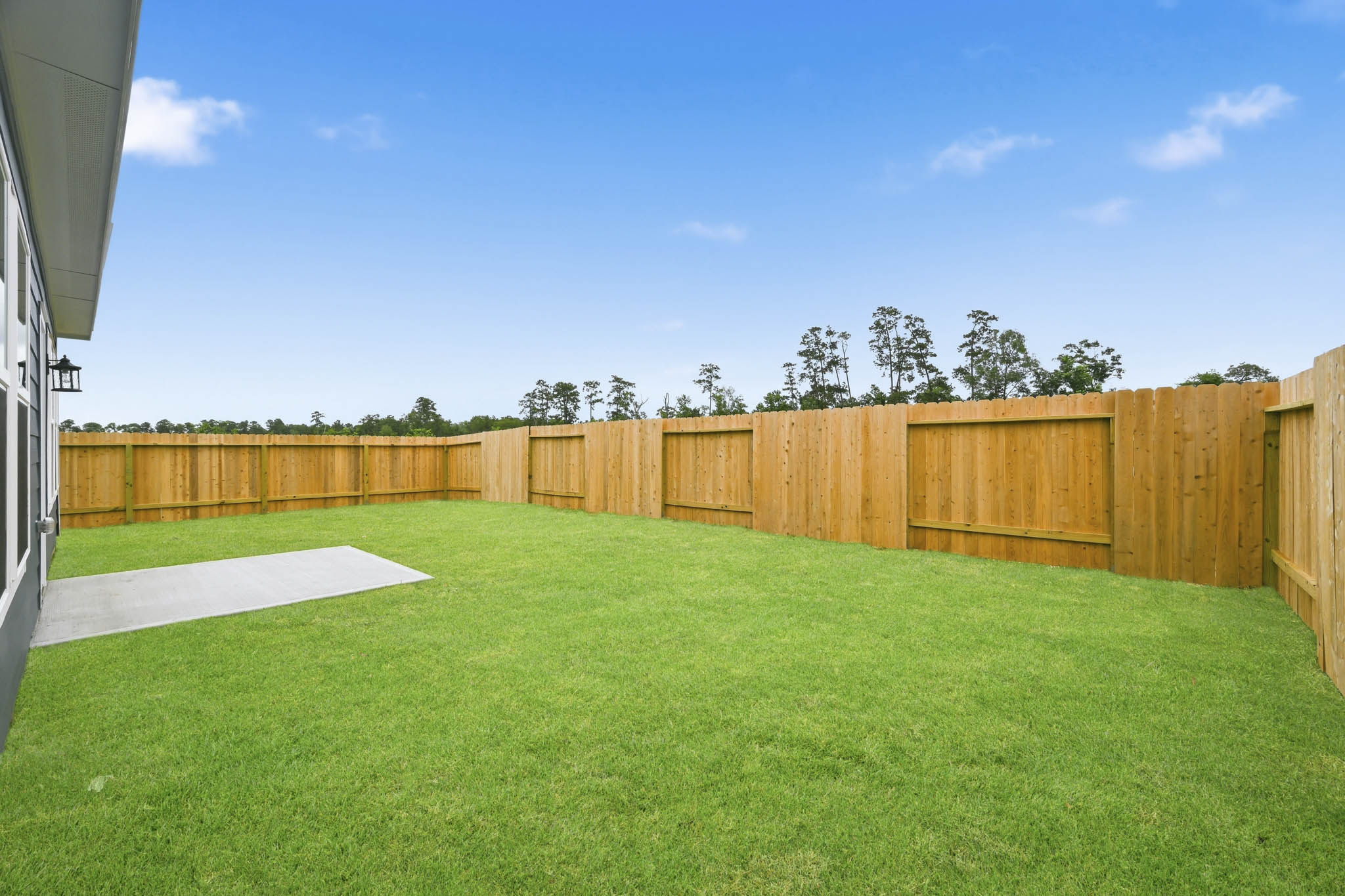 A fenced in yard.
