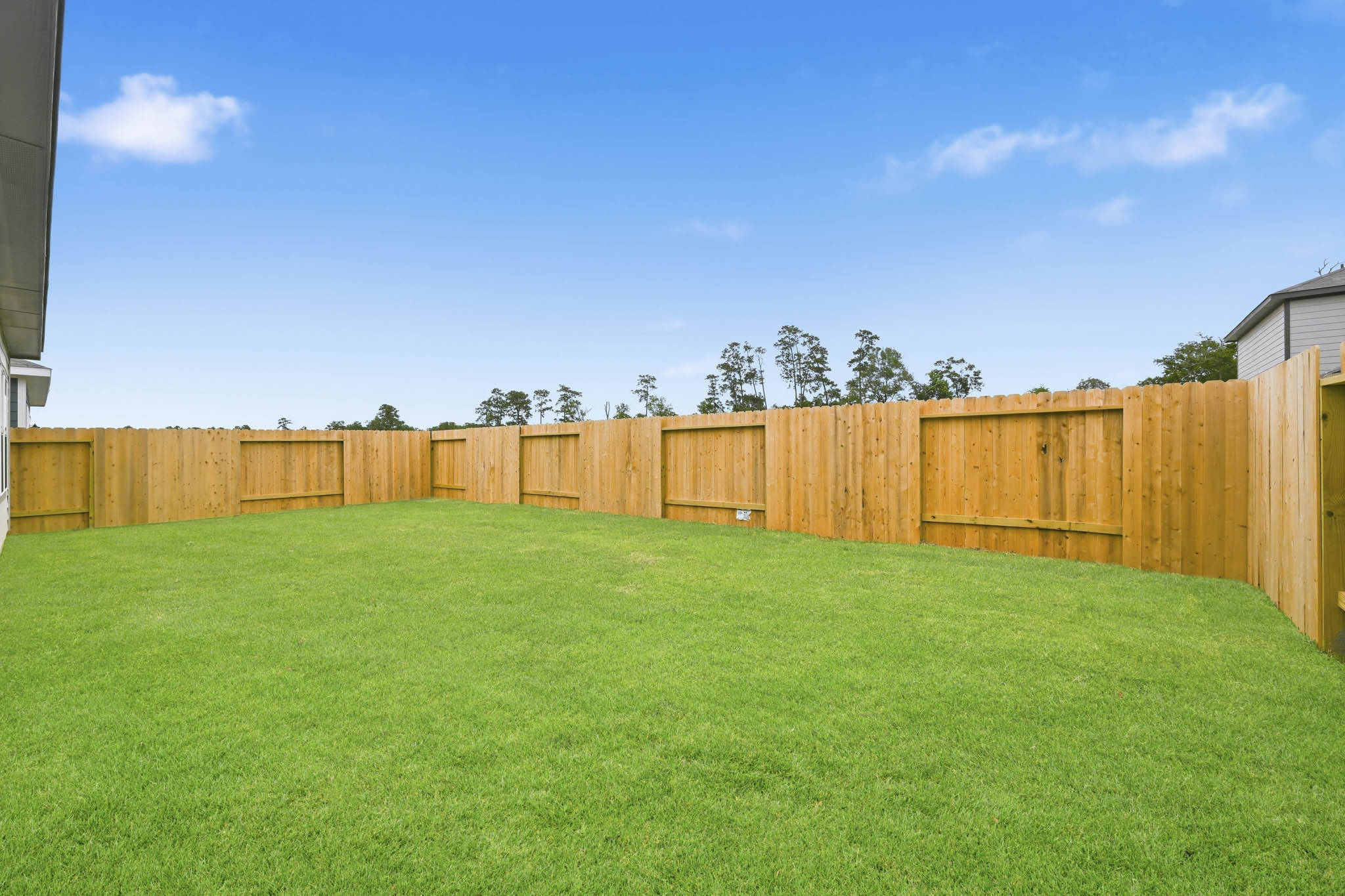 A fenced in yard.
