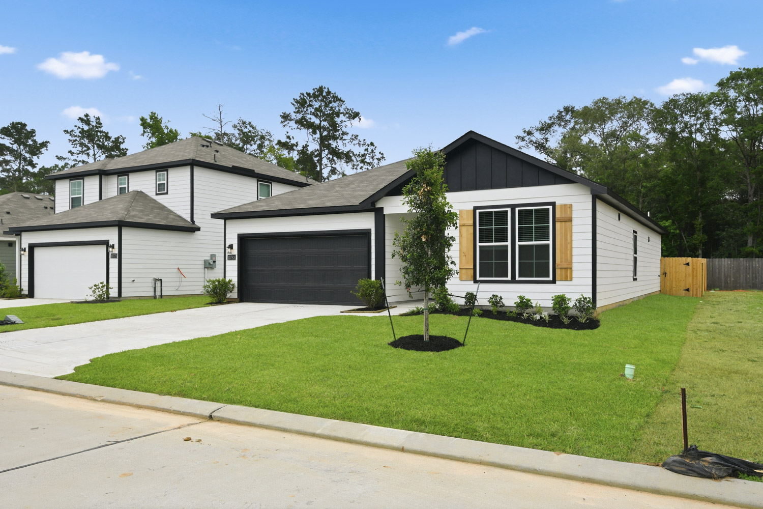 A house with a driveway.