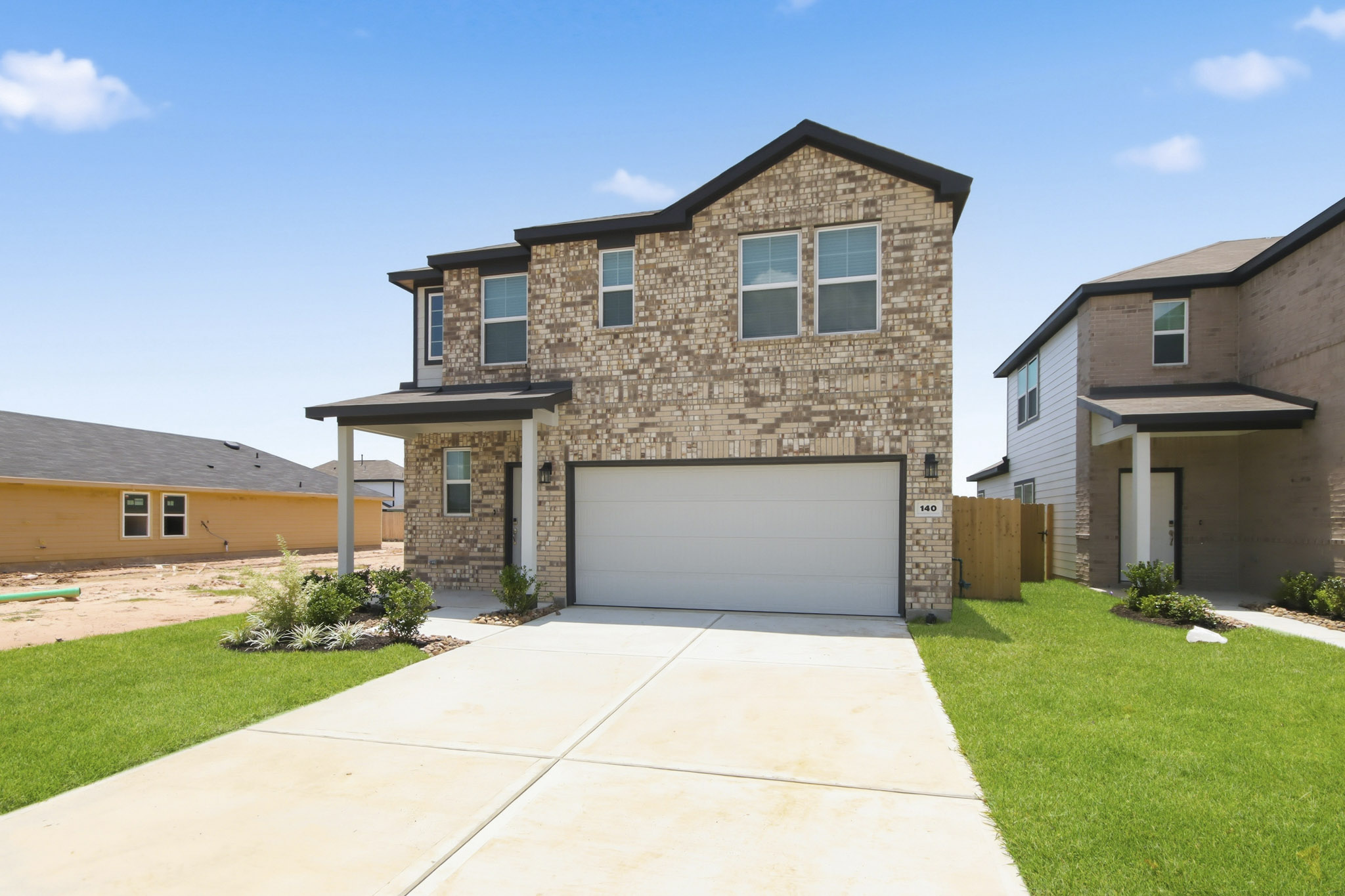 A house with a garage.