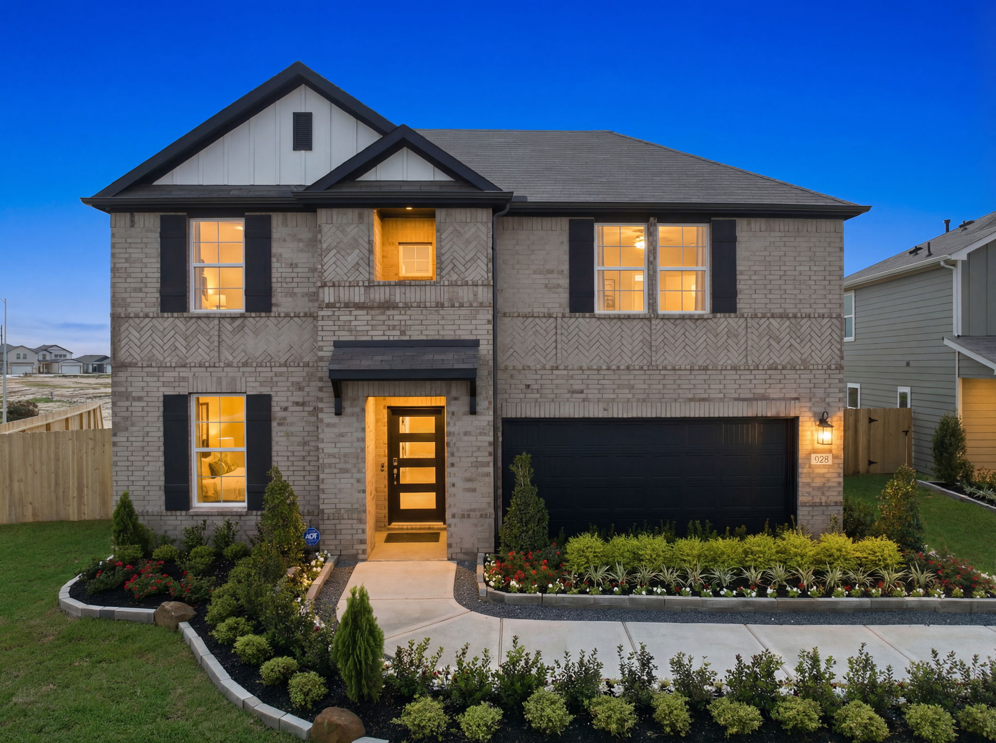 A house with a large front yard.