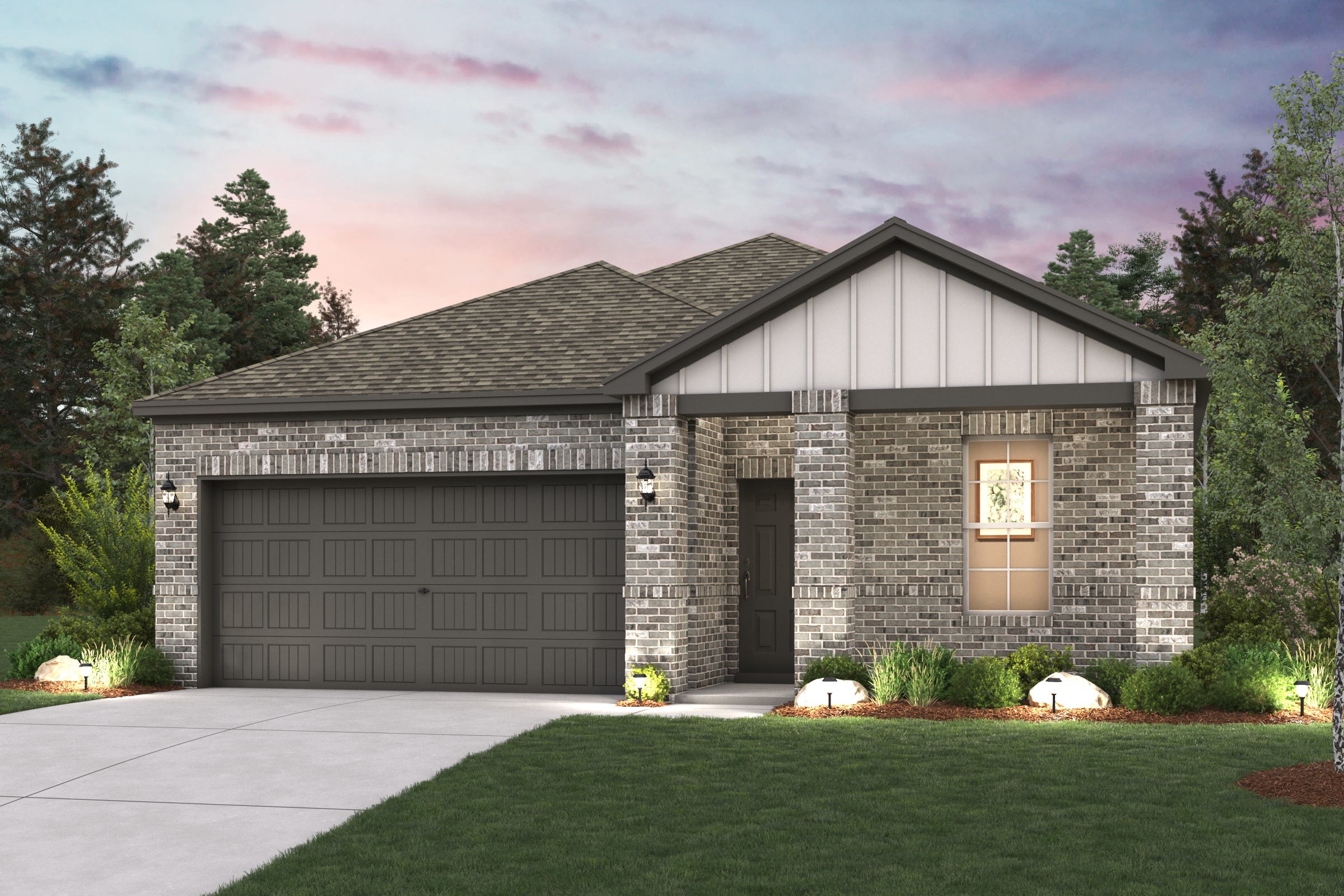 A house with a garage.