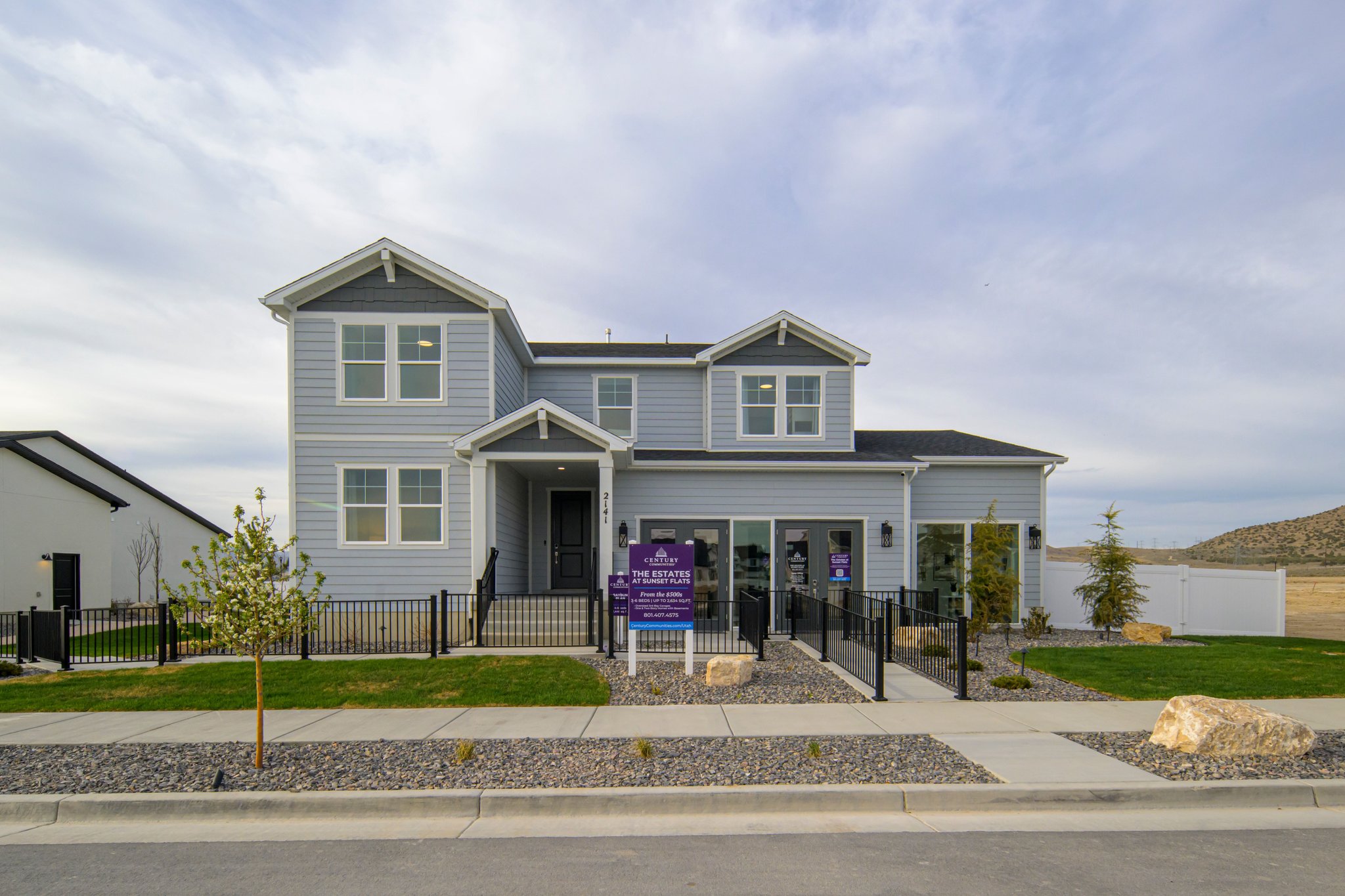 A house with a fence around it.
