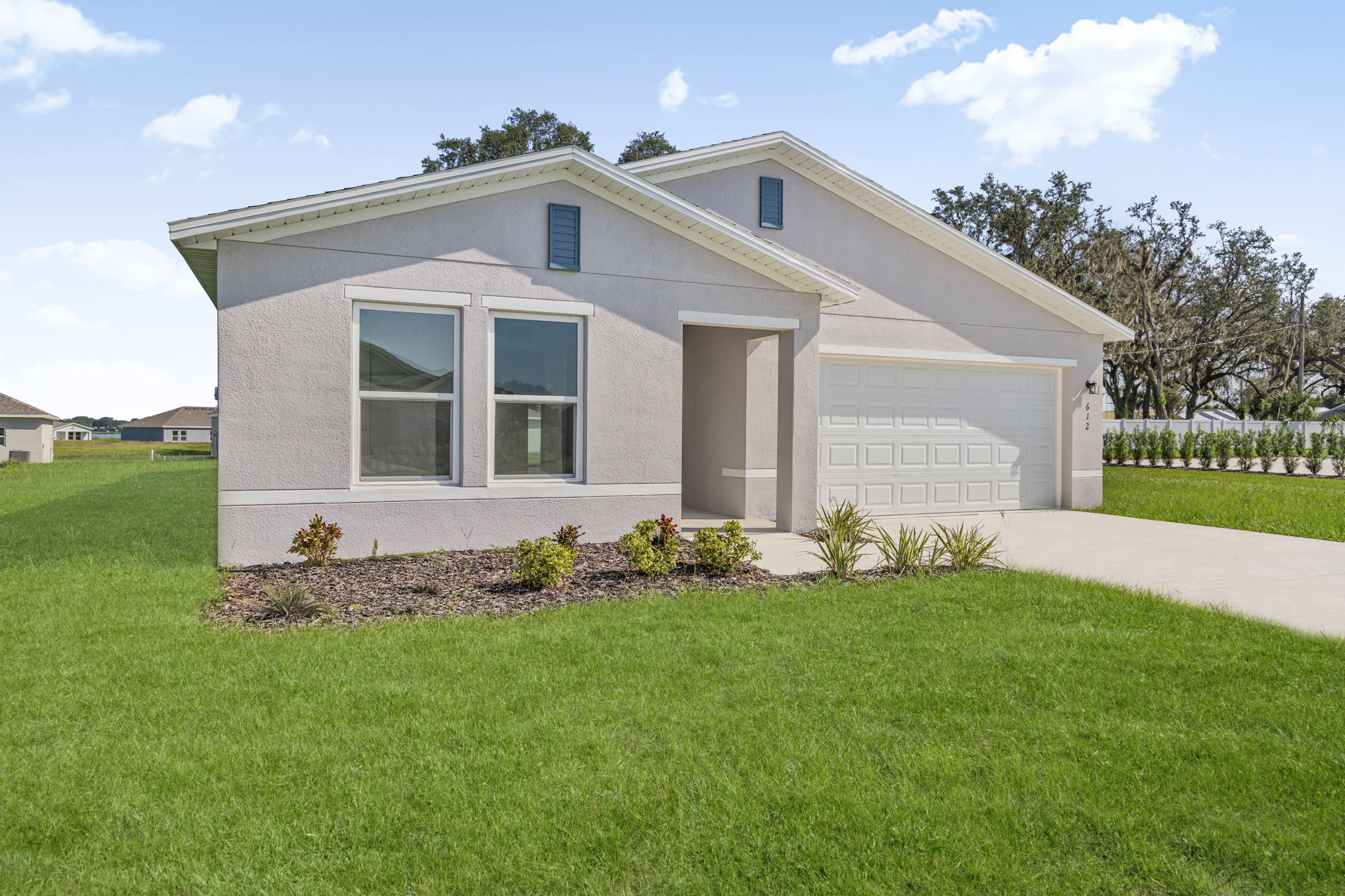 A house with a driveway.