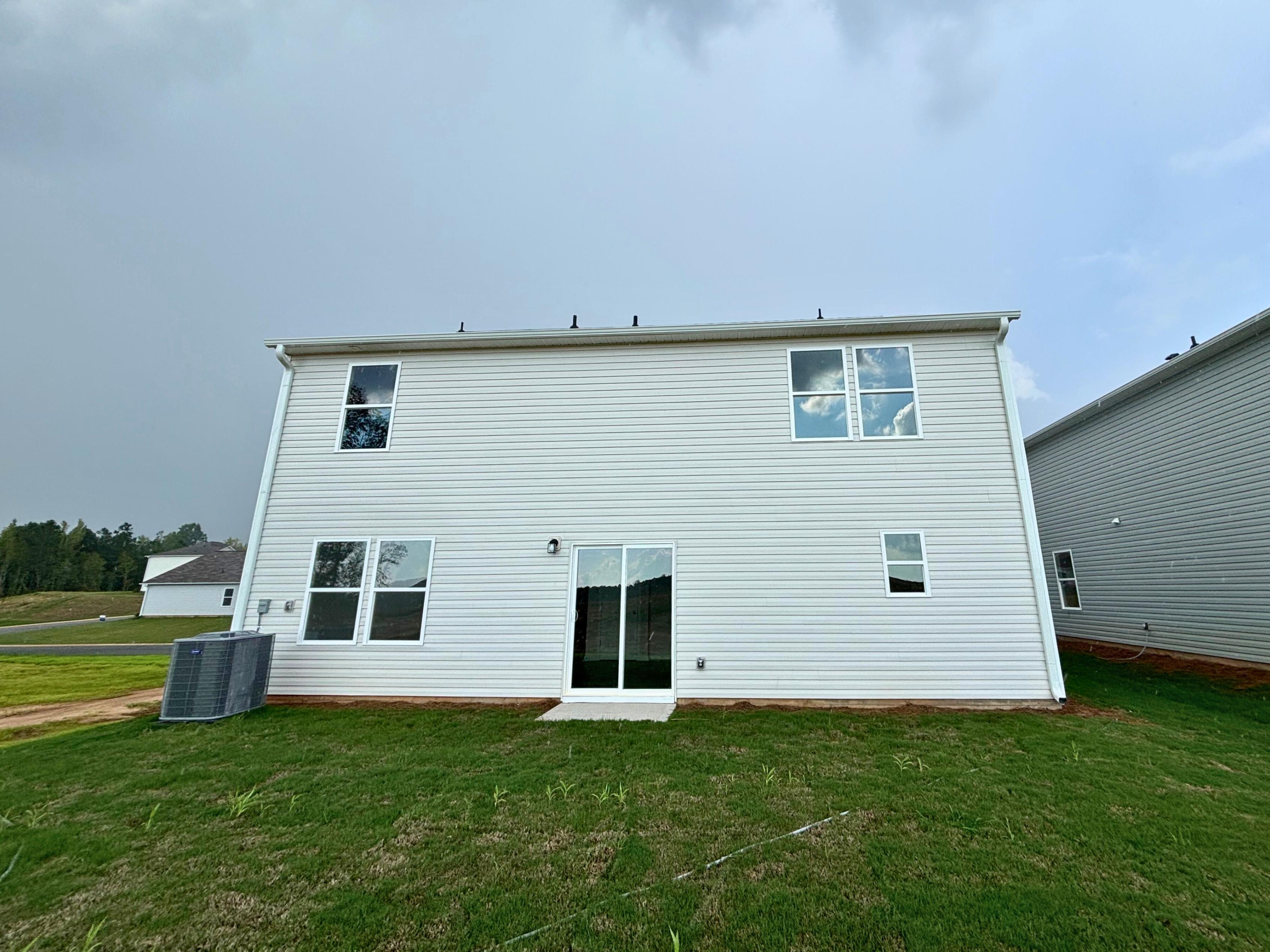 A white house with windows.